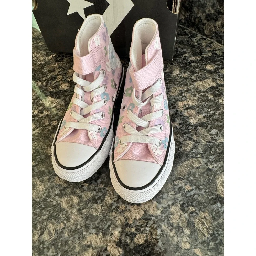 Converse Chuck Taylor All Star 1V Hi Pink Floral Kids Youth Size 12 A17089F